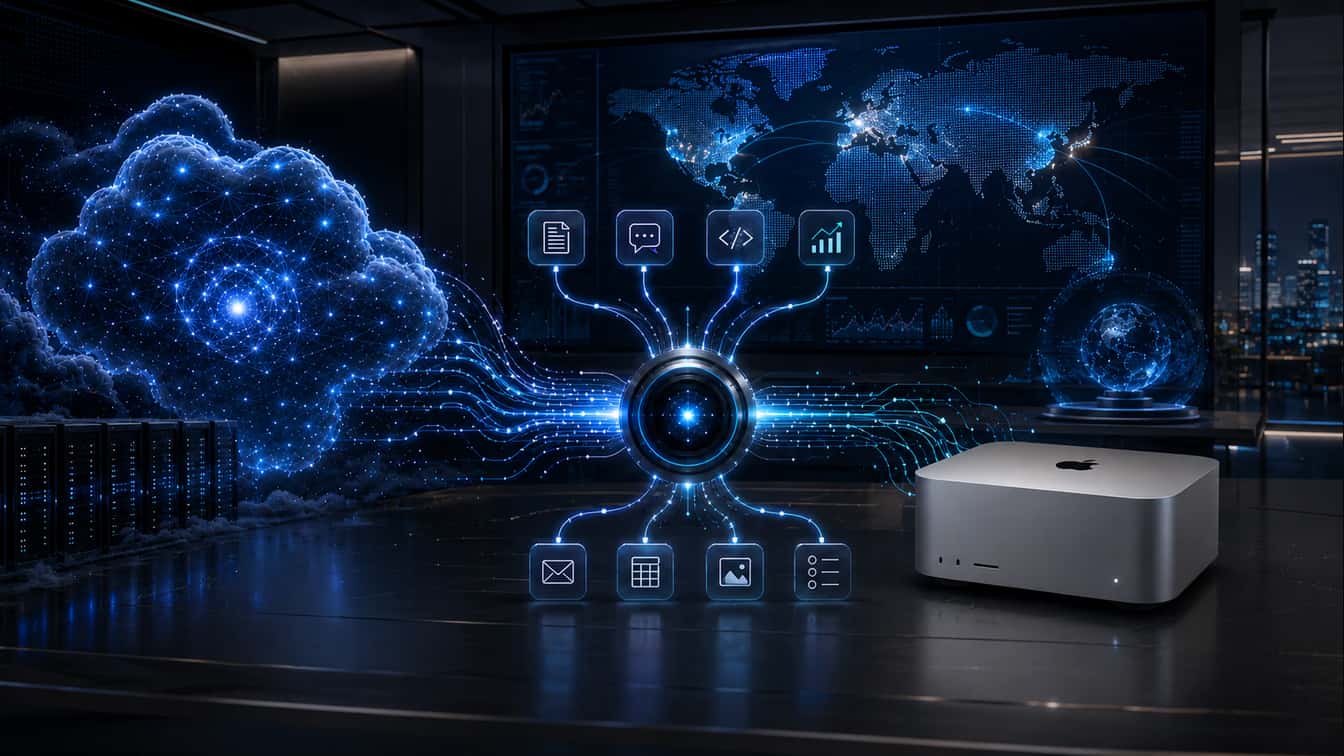 One system routing tasks between frontier and local AI minds
